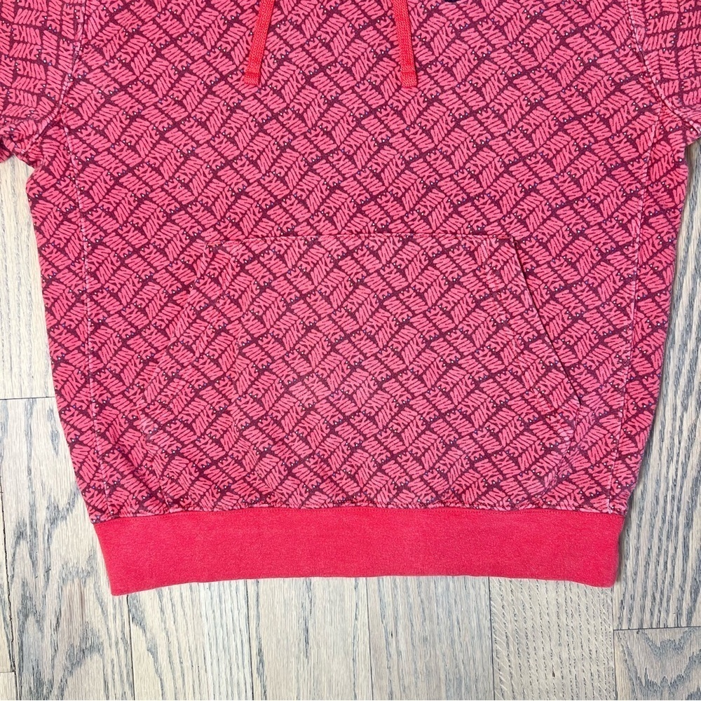 Nike Essentials Red All Over Print Pullover Hoodie Sweatshirt Size Small - Picture 7 of 16